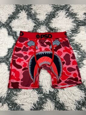 PSD Men’s Warface Boxer Briefs Red Camouflage Print Size Medium